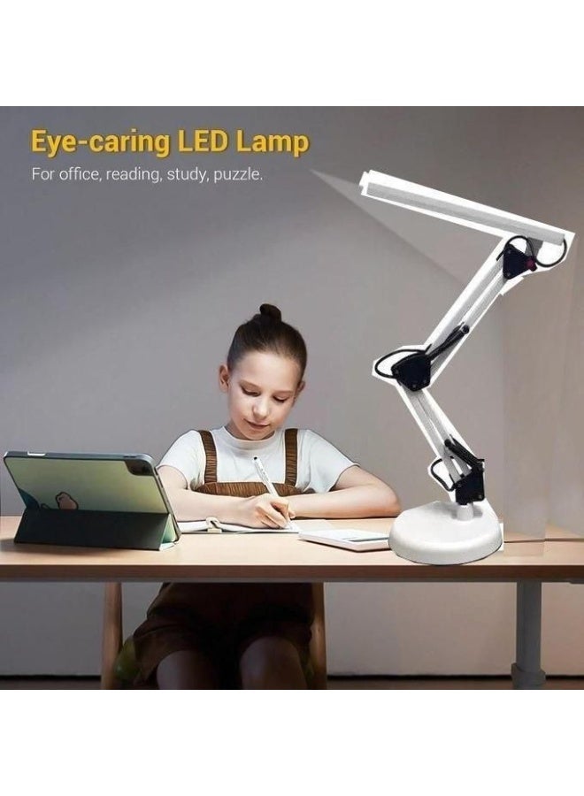 إيباسكت مصباح مكتب LED، مصباح طاولة LED، مصباح LED للعناية بالعين، قابل للتعديل 10 مستويات سطوع 3 أوضاع إضاءة، مزود بمشبك، مصباح قراءة للدراسة والعمل(ابيض) - Image 3